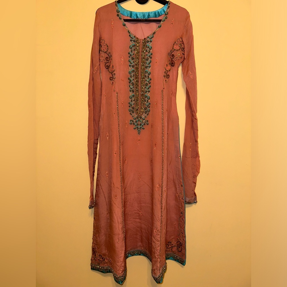 Beautifully embroidered chiffon dress